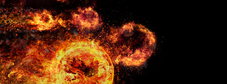 Abstract fire flame background exploding in energy concept