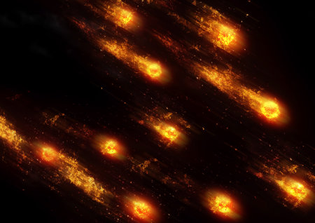 3d illustration of compositing light effect on burning fireball in science concept