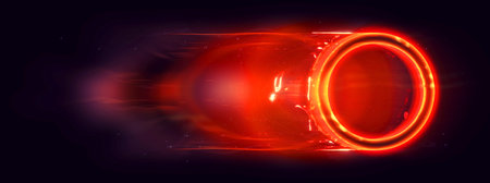 3d illustration of compositing light effect on burning fire ring in science concept