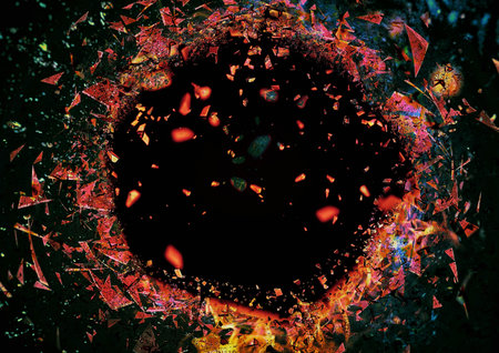 3d illustration of burning flames exploding in energy concept