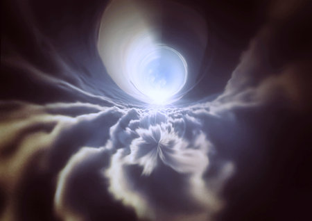 3D illustration of eerie clouds swirling