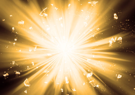 Illustration of light rays illuminating the darkness