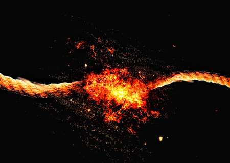 3d illustration of a fuse that catches fireの写真素材