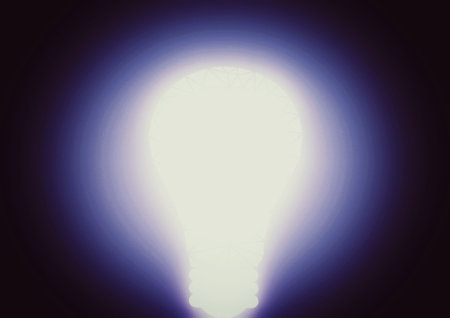3d illustration of abstract light bulb glowing in science and technology conceptの写真素材