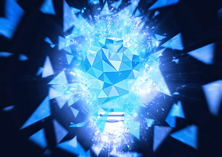 3d illustration of a light bulb that shines with the concept of science technologyの写真素材