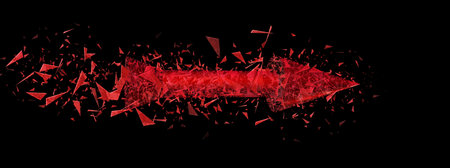 3d illustration of a red rocket missile launched