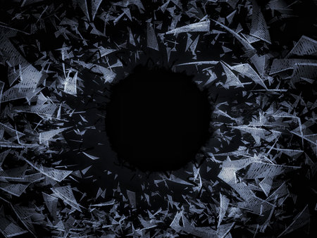 Abstract background punctured by explosion impactの写真素材