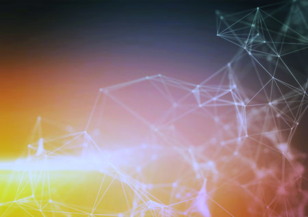 Abstract background of rays connected by the concept of science technology
