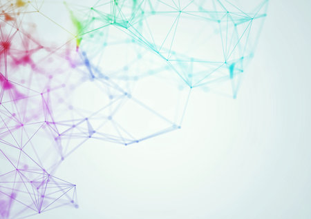 Abstract background of rays connected by the concept of science technologyの写真素材