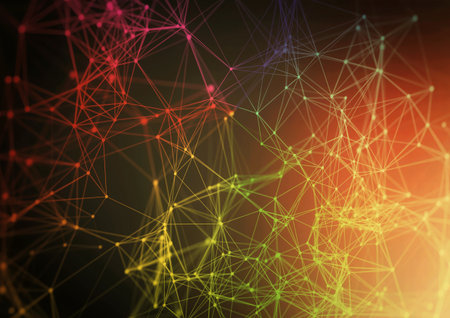 Abstract background of rays connected by the concept of science technology