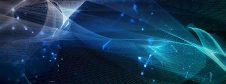Abstract background of rays connected by the concept of science technology