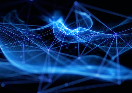 Abstract background of rays connected by the concept of science technology