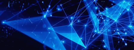 Abstract background of rays connected by the concept of science technologyの写真素材