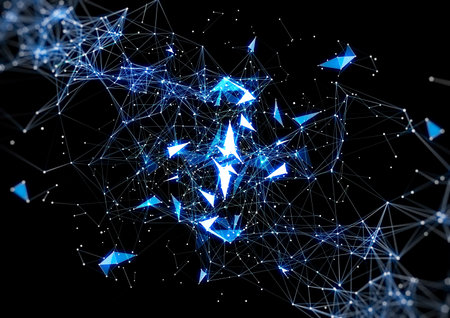 Abstract background of rays connected by the concept of science technology