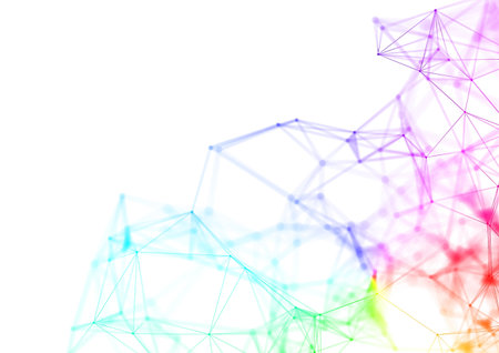 Abstract background of rays connected by the concept of science technology