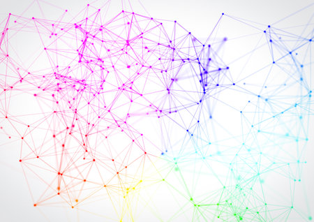 Abstract background of rays connected by the concept of science technology