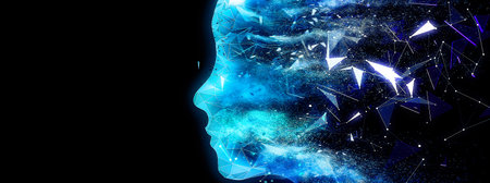 3d illustration of abstract artificial intelligence in science technology concept