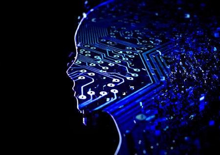 3d illustration of abstract artificial intelligence in science technology conceptの写真素材