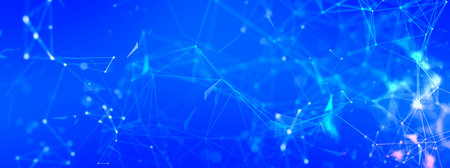 3d illustration of blue light lines connected in technology concept