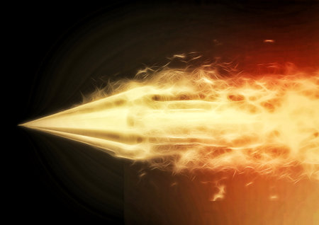 3d illustration of exploding flame arrow