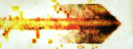 3d illustration of exploding flame arrow