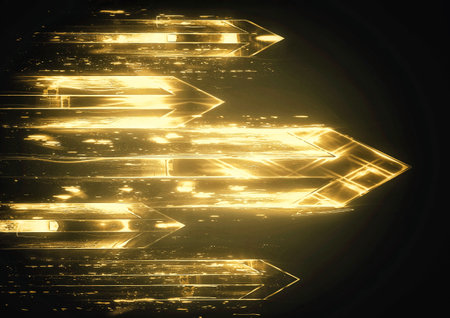 3d illustration of colorful light arrowsの写真素材