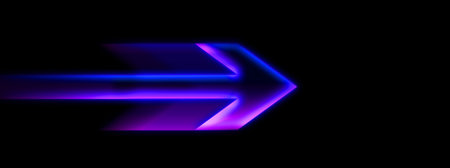 3d illustration of colorful light arrows moving