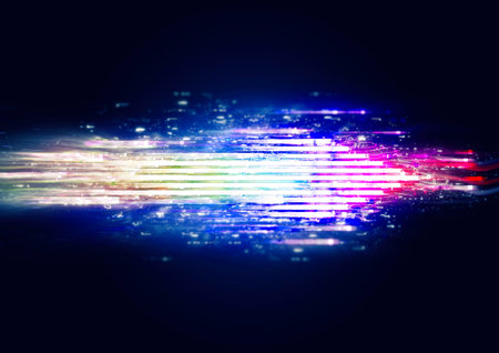 3d illustration of colorful light arrows moving