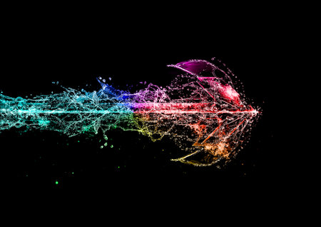 3d illustration of colorful light arrows moving