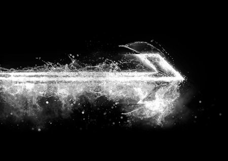 3d illustration of colorful light arrows moving