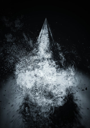 3d rendering rocket missile launchedの写真素材