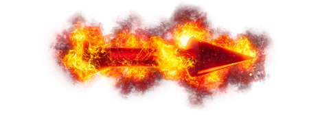 3d rendering red rocket missile launched