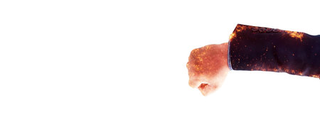 3d rendering flame fist and black background