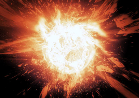 3d illustration of burning fireball burning in science concept