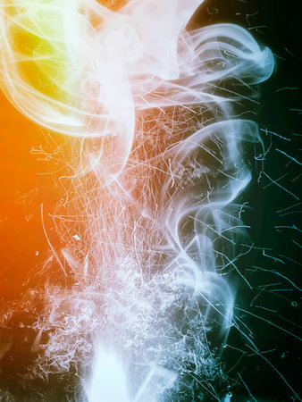Abstract background with swirling smoke and flames in energy concept