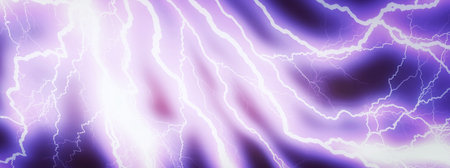 Abstract blue lightning background lighting the dark in science concept