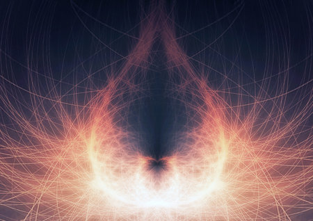3d illustration of fire flame burning in abstract shape in energy concept