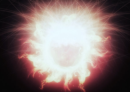 3d illustration of flames burning in abstract shape