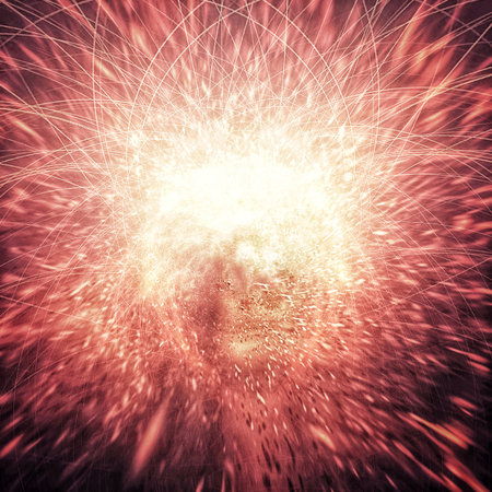 Abstract background with sparks exploding in energy concept