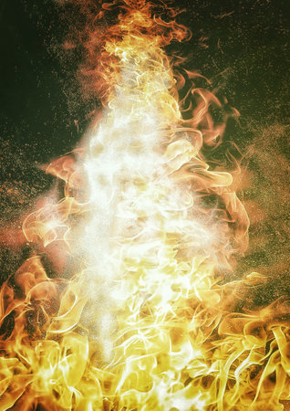 3d illustration of vortex of flames burning in energy conceptの写真素材