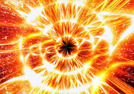 Abstract background of fire flames exploding in energy conceptの写真素材
