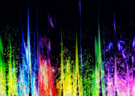 3d illustration of iridescent light waveform