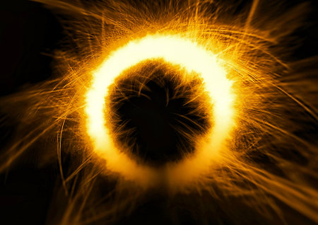 3d illustration of abstract fire flames swirling in the dark in energy concept