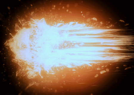 3d illustration of fireball burning in energy concept