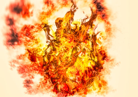 3d illustration of flames burning in energy and power concept