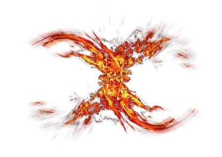 3d illustration of flames burning in energy and power conceptの写真素材