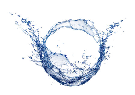 3d illustration of abstract blue water splashの写真素材