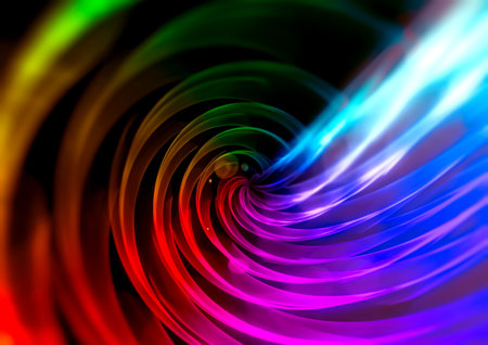 3d illustration of radiating iridescent light