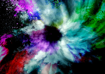 3d illustration of smoke exploding with energy and power concept