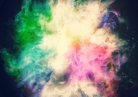 3d illustration of smoke exploding with energy and power concept